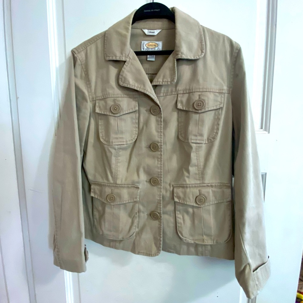 Talbots khaki utility jacket, size 8 petite